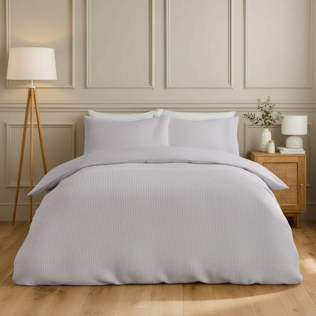 Waffle Bedcover - Lavender Mist